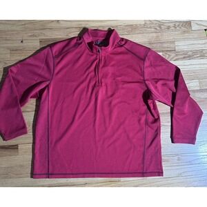 Pebble Beach Performance Mens 2XL Golf Pullover Quarter Zip Sweatshirt Red